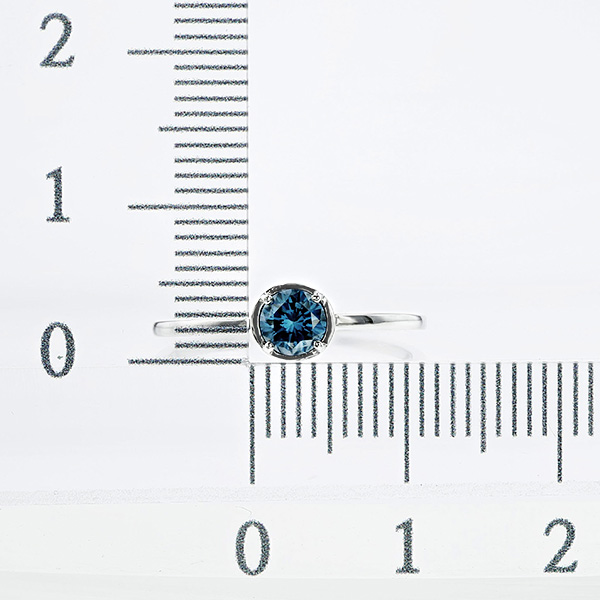 ダイヤモンド リング 0.2〜0.3ct FANCY DEEP GREEN BLUE VVS2〜SI2 プラチナ Pt ソーティング付の画像