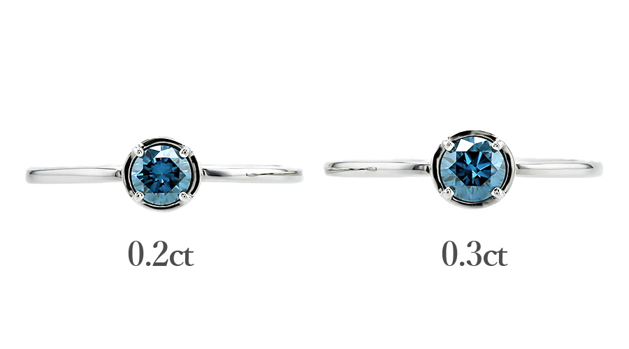 ダイヤモンド リング 0.2〜0.3ct FANCY DEEP GREEN BLUE VVS2〜SI2 プラチナ Pt ソーティング付の画像