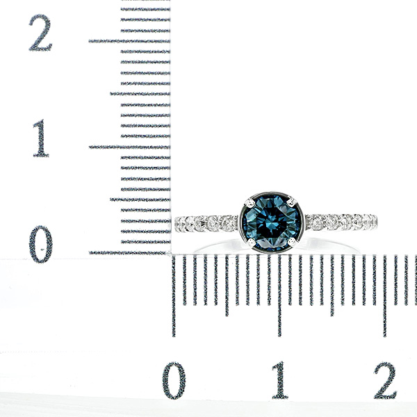 ダイヤモンド リング 0.5〜0.6ct FANCY GREEN BLUE VS1〜SI2 プラチナ Pt ソーティング付の画像