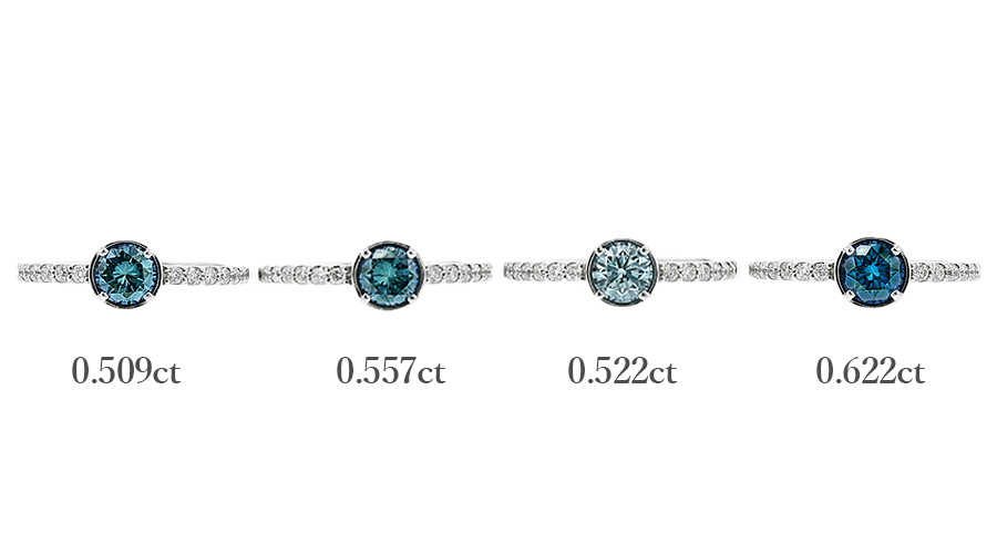 ダイヤモンド リング 0.5〜0.6ct FANCY GREEN BLUE VS1〜SI2 プラチナ Pt ソーティング付の画像