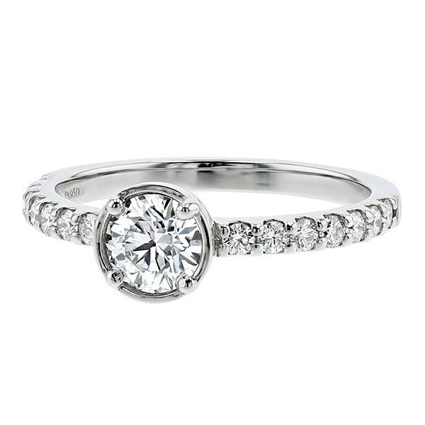 ダイヤモンド リング 0.5ct D SI1〜2 3EX H&C プラチナ Pt 鑑定書付