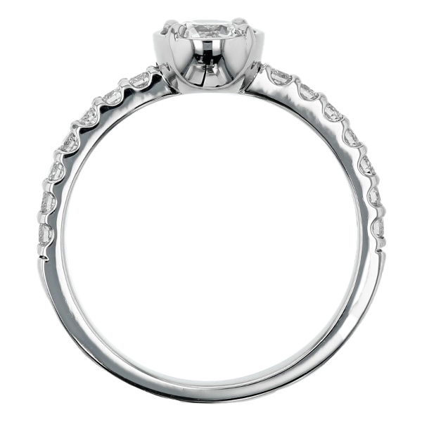 ダイヤモンド リング 0.5ct D SI1〜2 3EX H&C プラチナ Pt 鑑定書付