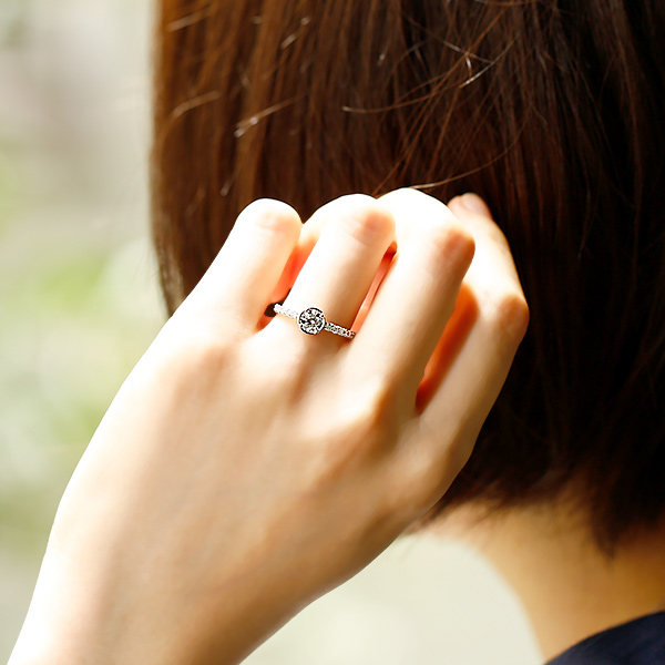 ダイヤモンド リング 0.5ct D SI1〜2 3EX H&C プラチナ Pt 鑑定書付