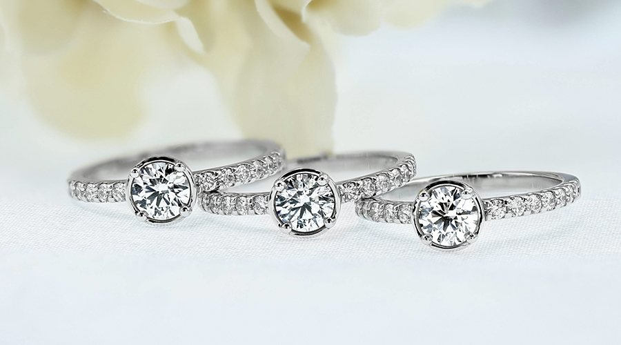 ダイヤモンド リング 0.5ct D SI1〜2 3EX H&C プラチナ Pt 鑑定書付