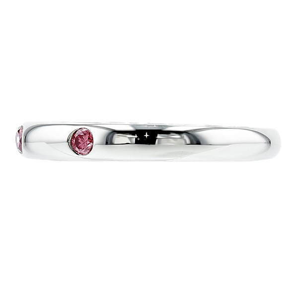 ピンクダイヤモンド リング 0.1ct(Total) FANCY VIVID PINK〜FANCY VIVID ORANGY PINK VS2〜SI2 プラチナ Pt ソーティング付の画像