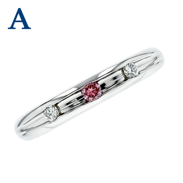 ダイヤモンド リング 0.04〜0.05ct FANCY VIVID PINK/FANCY VIVID PURPLE PINK/FANCY INTENSE PINK VS2〜SI2 プラチナ Pt ソーティング付の画像