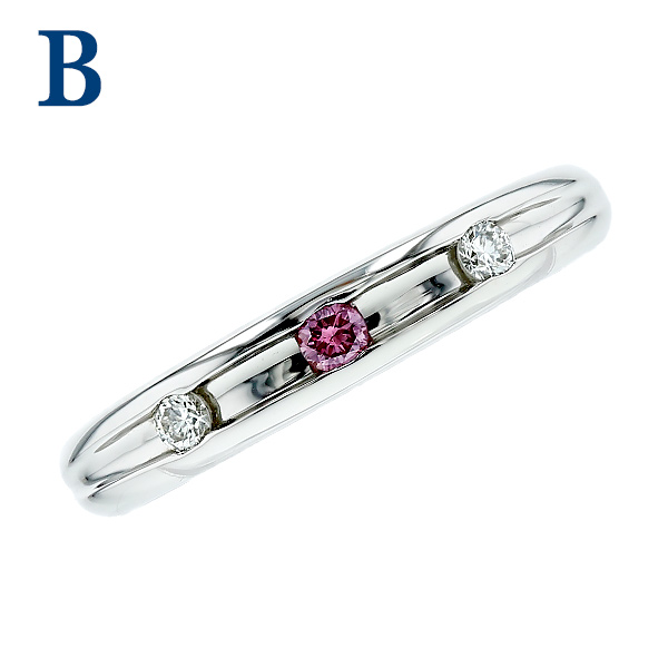 ダイヤモンド リング 0.04〜0.05ct FANCY VIVID PINK/FANCY VIVID PURPLE PINK/FANCY INTENSE PINK VS2〜SI2 プラチナ Pt ソーティング付の画像