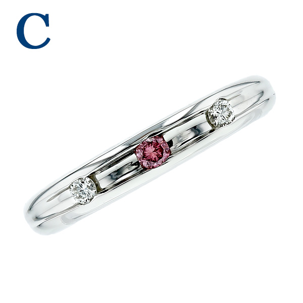 ダイヤモンド リング 0.04〜0.05ct FANCY VIVID PINK/FANCY VIVID PURPLE PINK/FANCY INTENSE PINK VS2〜SI2 プラチナ Pt ソーティング付の画像