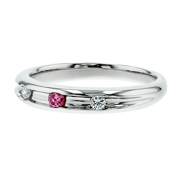 ダイヤモンド リング 0.04〜0.05ct FANCY VIVID PINK/FANCY VIVID PURPLE PINK/FANCY INTENSE PINK VS2〜SI2 プラチナ Pt ソーティング付の画像