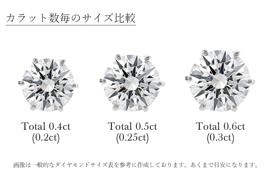 ダイヤモンド ピアス 0.5ct(Total) D SI1 3EX H&C プラチナ Pt 鑑定書付 ダイヤモンドピアス ダイヤピアス｜aemtjewelry｜07