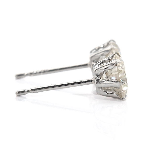 ダイヤモンド ピアス 1ct(Total) FAINT BROWNクラス SIクラス プラチナ  