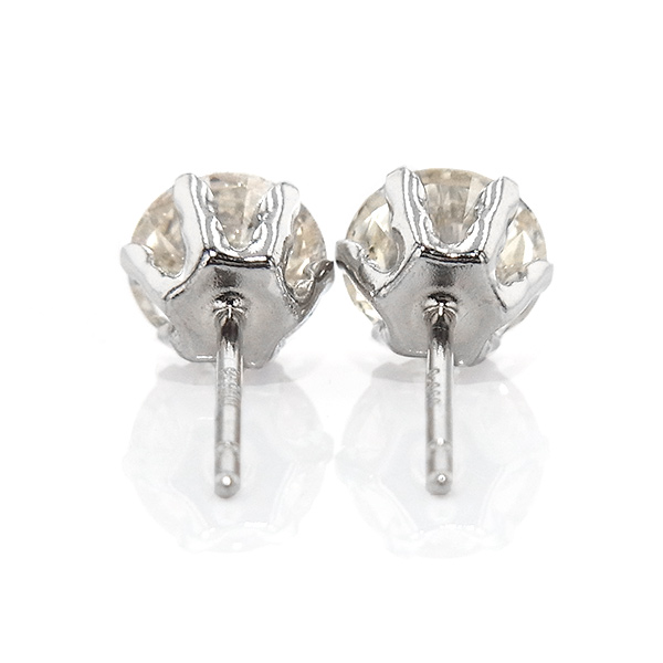 ダイヤモンド ピアス 1ct(Total) FAINT BROWNクラス SIクラス プラチナ  