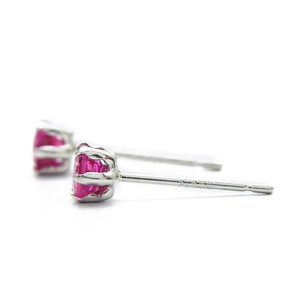 天然ルビー ピアス 0.15〜0.3ct(Total) ラウンドカット プラチナ Pt