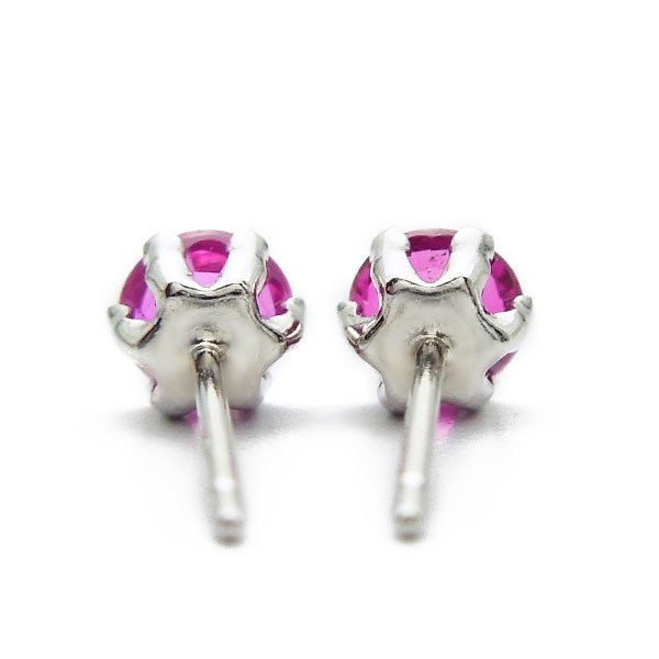 天然ルビー ピアス 0.15〜0.3ct(Total) ラウンドカット プラチナ Pt