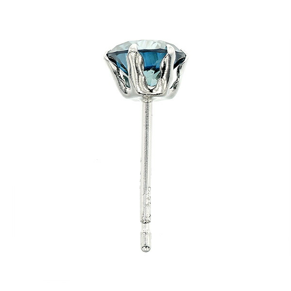 ブルーダイヤモンド ピアス 片耳用 0.5ct FANCY DEEP GREEN BLUE / FANCY GREEN BLUE VS2〜SI2 プラチナ Pt ソーティング付 ダイヤモンドピアス ダイヤピアスの画像