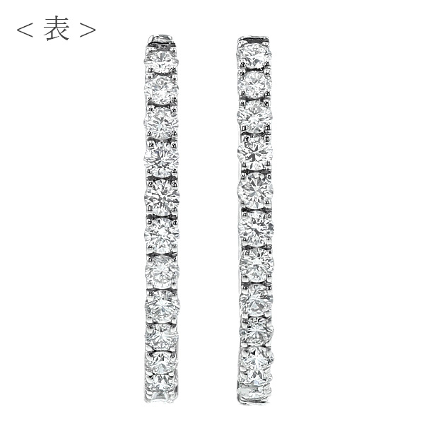 ダイヤモンド フープピアス 0.5ct(Total) F〜H VVS〜VS EX〜VERY GOODクラス  保証書付の画像
