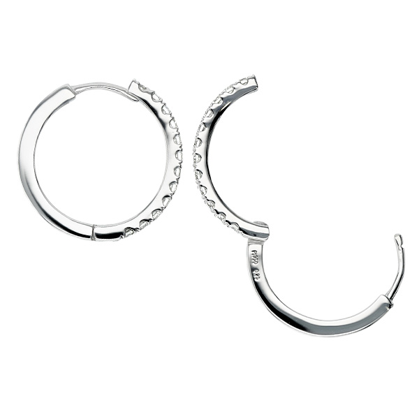 ダイヤモンド フープピアス 0.5ct(Total) F〜H VVS〜VS EX〜VERY GOODクラス  保証書付の画像