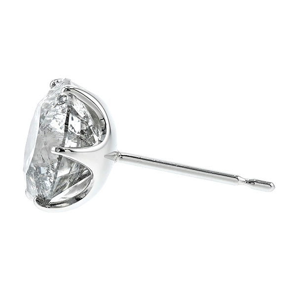 ダイヤモンド ピアス 片耳用 2.014ct J I1 FAIR プラチナ 中央