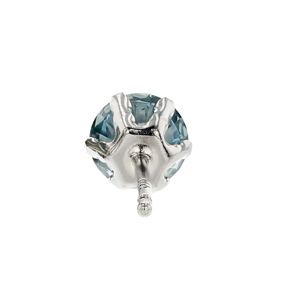 ブルーダイヤモンド ピアス 片耳用 0.3〜0.4ct FANCY DEEP GREEN BLUE