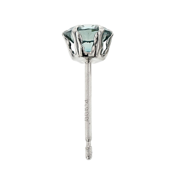 ブルーダイヤモンド ピアス 片耳用 0.3〜0.4ct FANCY DEEP GREEN BLUE