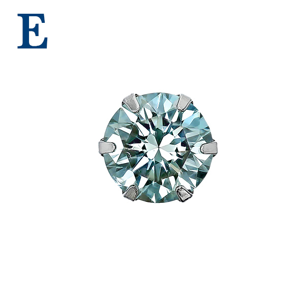 ブルーダイヤモンドピアス 片耳用 0.4ct FANCY DEEP GREEN BLUE〜FANCY BLUE GREEN SI1〜SI2 プラチナ Pt ソーティング付 ダイヤモンドピアス ダイヤピアスの画像