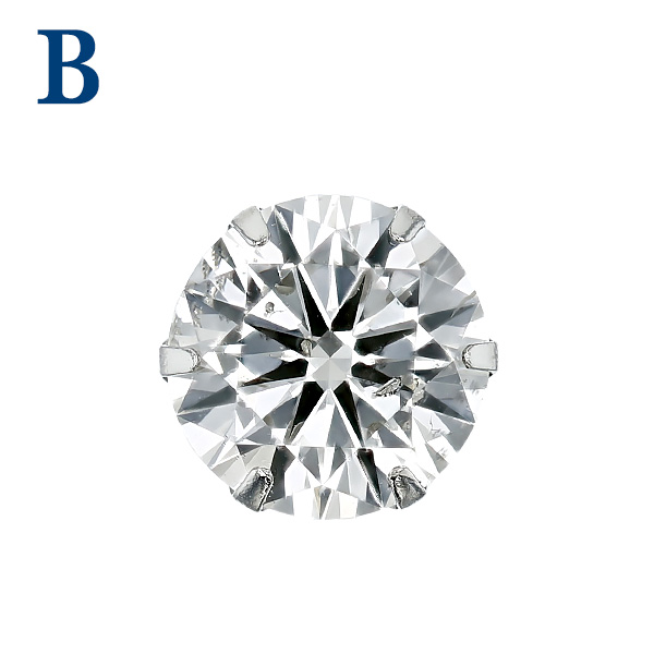 ダイヤモンド ピアス 片耳用 一粒 0.6〜0.8ct K〜M(FAINT BROWN) VS1〜SI2 GOOD プラチナ Pt ソーティング付 ダイヤモンドピアス ダイヤピアスの画像