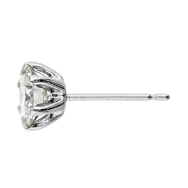 ダイヤモンド ピアス 片耳用 一粒 0.6〜0.8ct K〜M(FAINT BROWN) VS1〜SI2 GOOD プラチナ Pt ソーティング付 ダイヤモンドピアス ダイヤピアスの画像