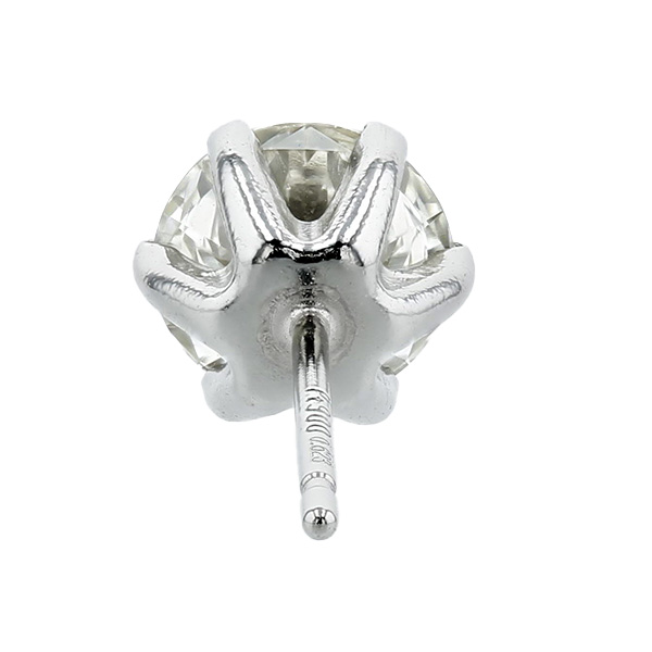 ダイヤモンド ピアス 片耳用 一粒 0.6〜0.8ct K〜M(FAINT BROWN) VS1〜SI2 GOOD プラチナ Pt ソーティング付 ダイヤモンドピアス ダイヤピアスの画像