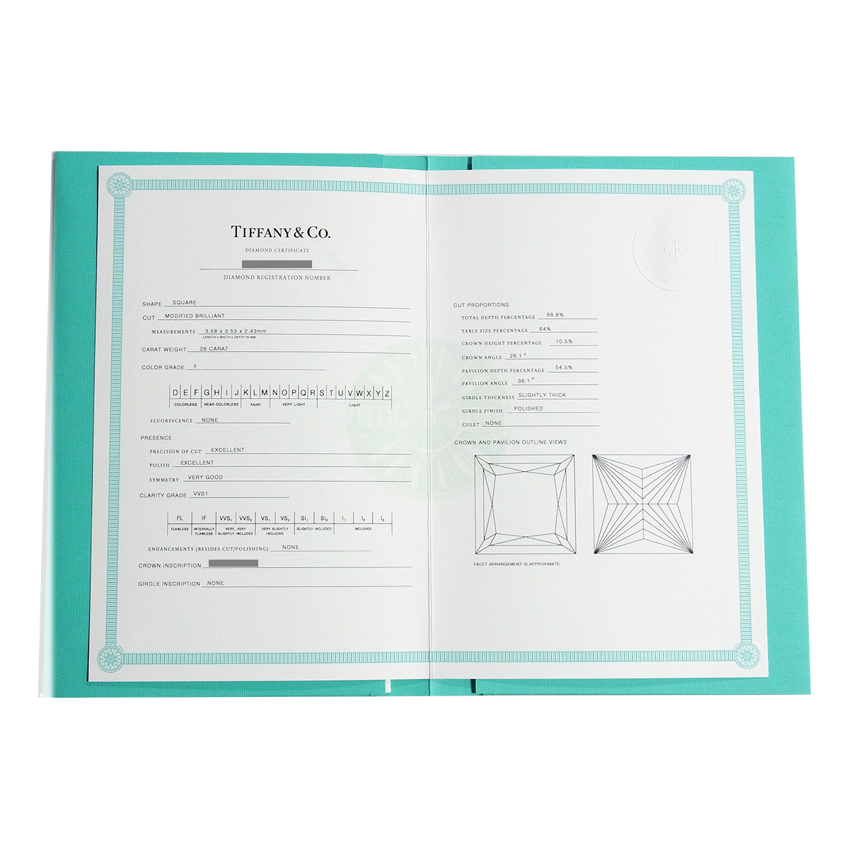 ティファニー TIFFANY & CO. / ソリティア プリンセスカット リング 【中古】 0.26ct F VVS1 プリンセスカット Pt950 ティファニーオリジナル 鑑定書付 SSP | TIFFANY&Co. | 07