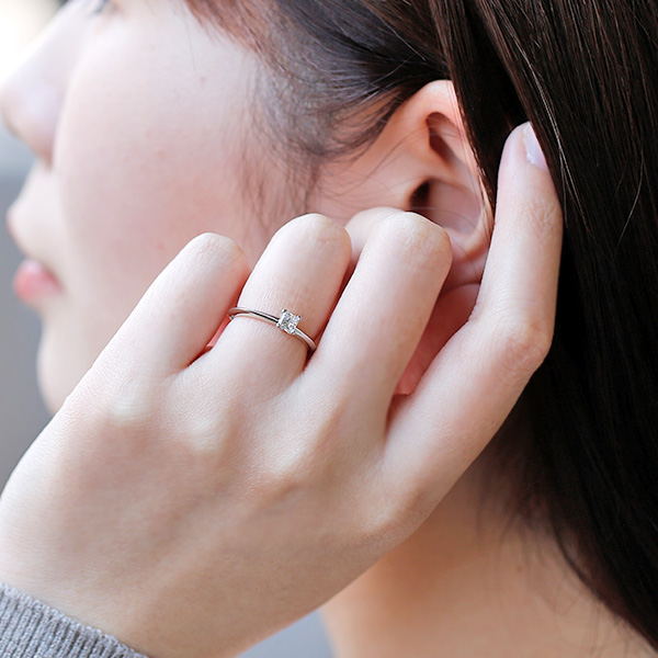 ティファニー TIFFANY & CO. / ソリティア プリンセスカット リング 【中古】 0.26ct F VVS1 プリンセスカット Pt950 ティファニーオリジナル 鑑定書付 SSP | TIFFANY&Co. | 08