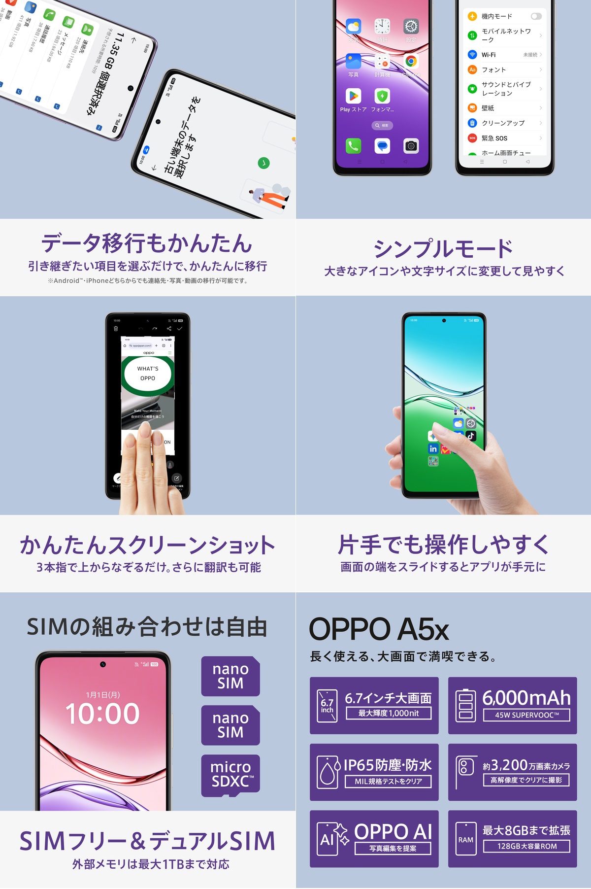 OPPO A オッポ A5x ブルー イオンモバイル : イオンモバイルオンライン