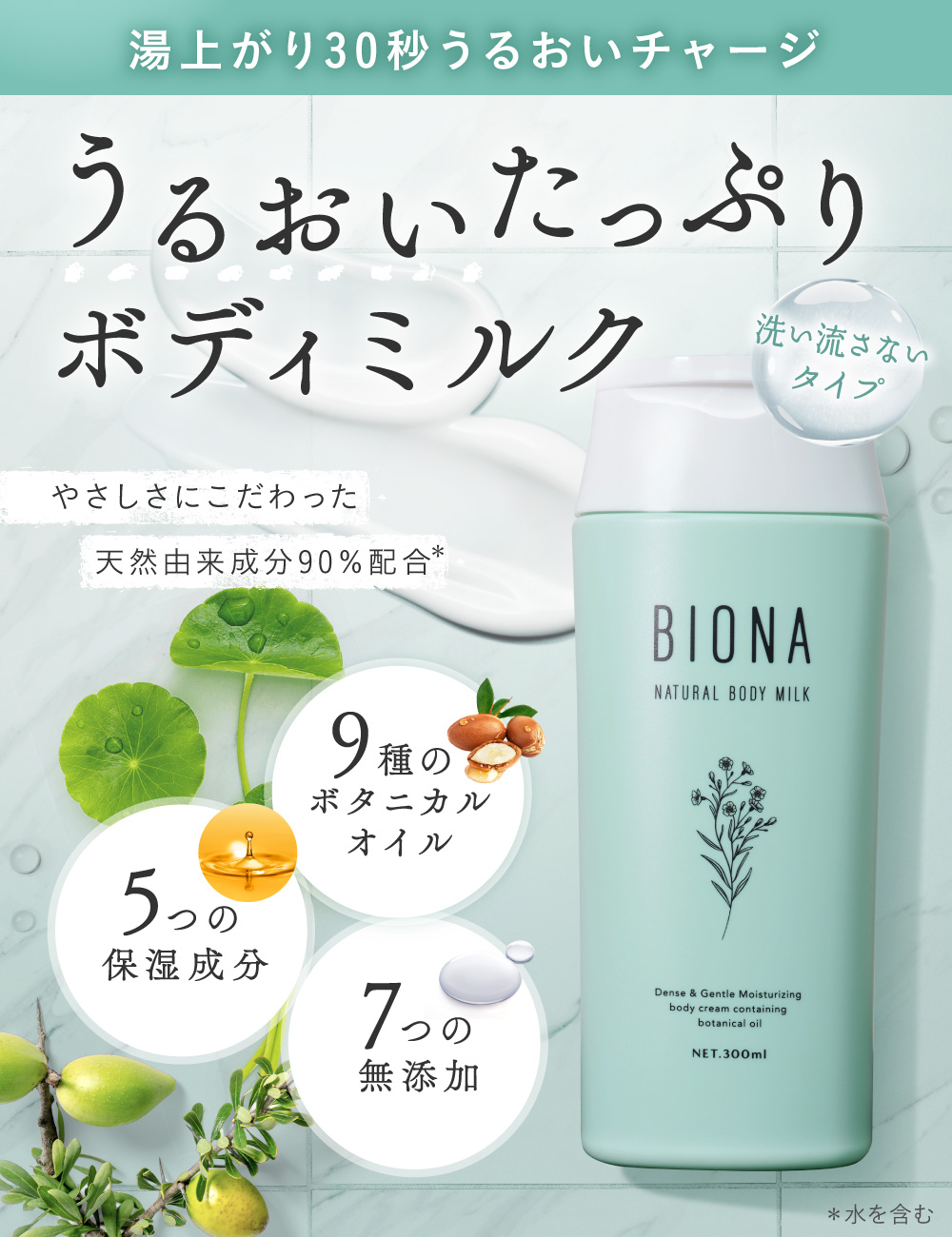 ボディクリーム ボディミルク お風呂で使う BIONA インバスボディ