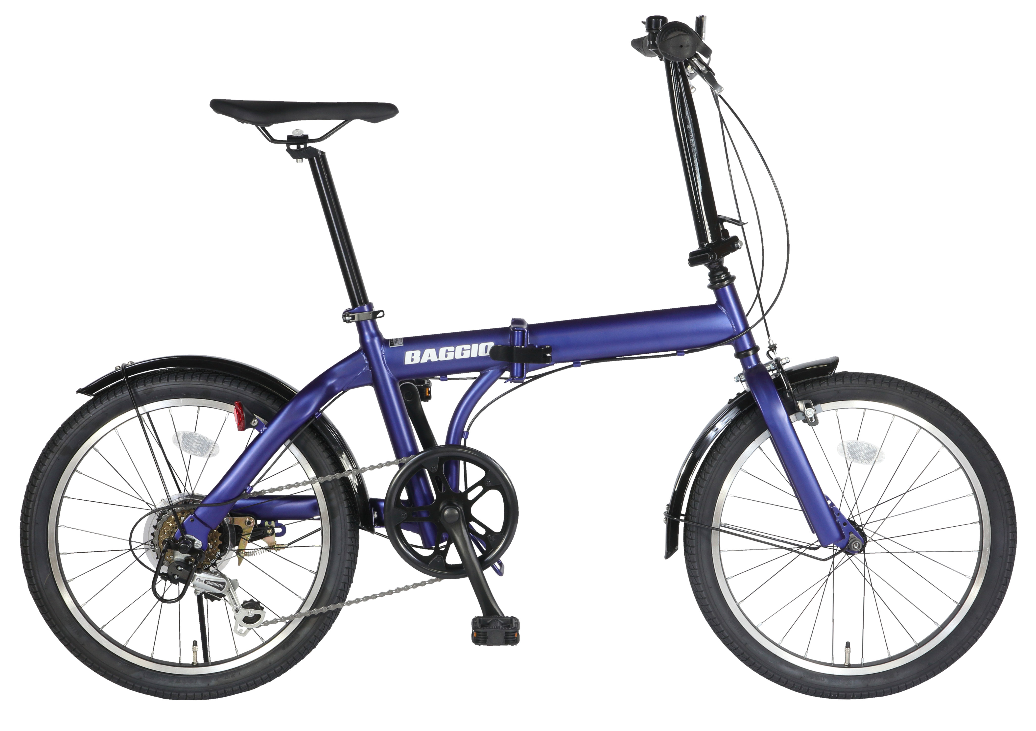 パンクしないオリタタミ自転車6段変速 LEDオートライト20型