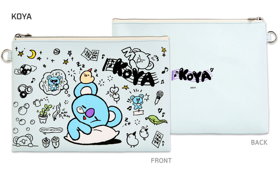 BT21 FLAT PU POUCH DOODLE SMALL【送料無料】bt21 公式グッズ bt...