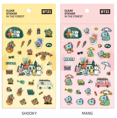 BT21 BT21 Clear Sticker in the forest【BTS公式グッズ】クリア