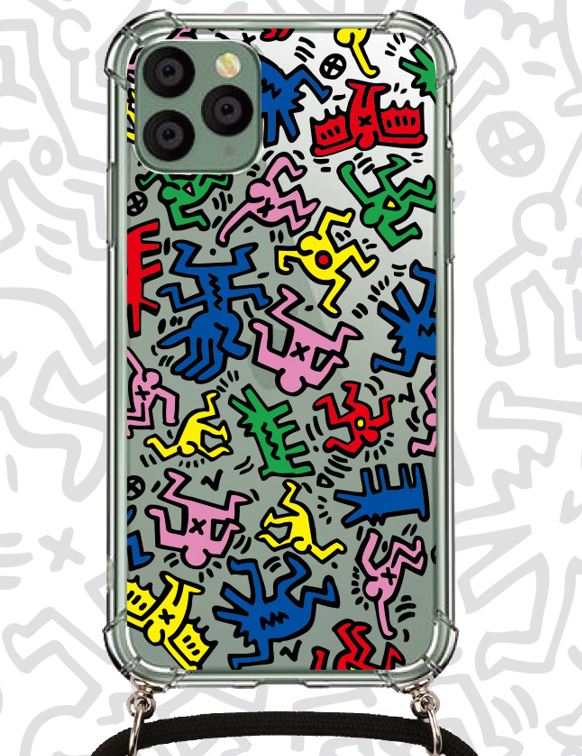 Keith Haring Neckstrap Clear Bumper Case【全国送料無料】〔ストラップ付き〕キースへリング クリアケース デザイン 最安値 バンパー 衝撃吸収 おしゃれ｜aesoon｜04