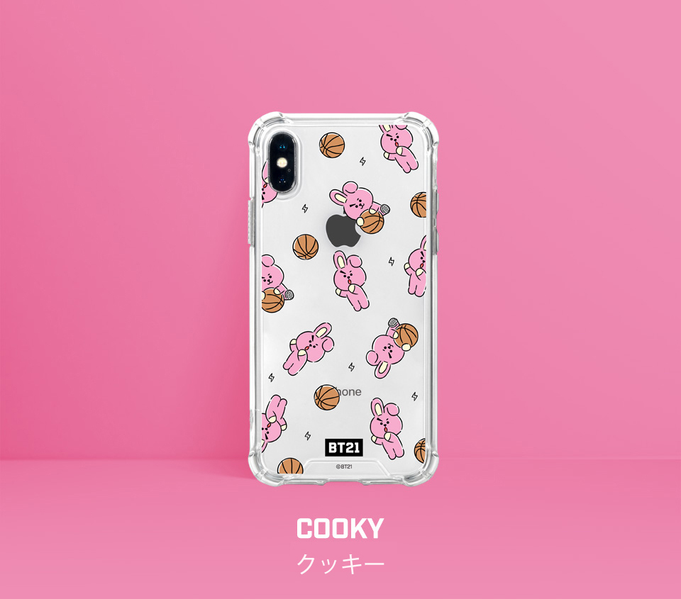 BT21 HANGOUT PATTERN CLEAR SLIM BUMPER CASE 【即日発送＆送料無料】かわいい iPhone7 iPhone8 plus  Pro iPhone11 Pro Max | BT21 | 02