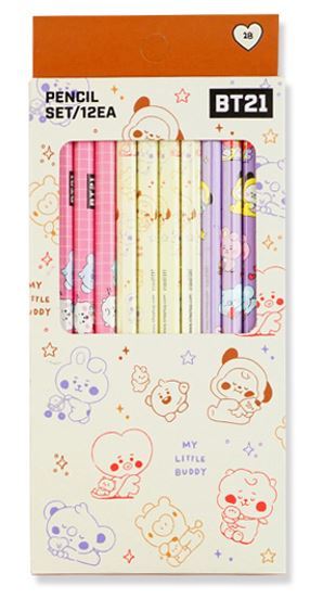 BT21 12PCS Pencil Little Buddy【BT21公式グッズ】鉛筆 12本セット BTS 2B LINE FRIENDS プレゼント ギフト 誕生日 テテ ジミン ジョングク 韓国 学校 事務｜aesoon｜03