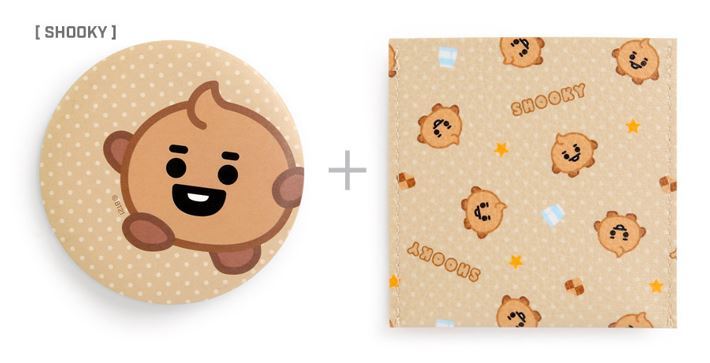 BT21 POUCH MIRROR DOT【送料無料】 公式グッズ ミラー 鏡