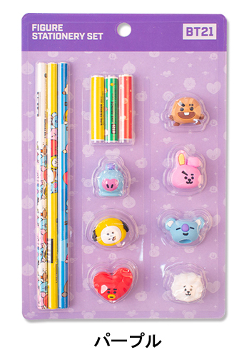 BT21 Figure Stationery Set【全国送料無料】 BTS 公式グッズ 鉛筆 保護キャップ ペン 文房具 学校 K-POP かわいい  防弾少年団 プレゼント 誕生日 韓国 : stationery : Andy Shop - 通販 - Yahoo!ショッピング