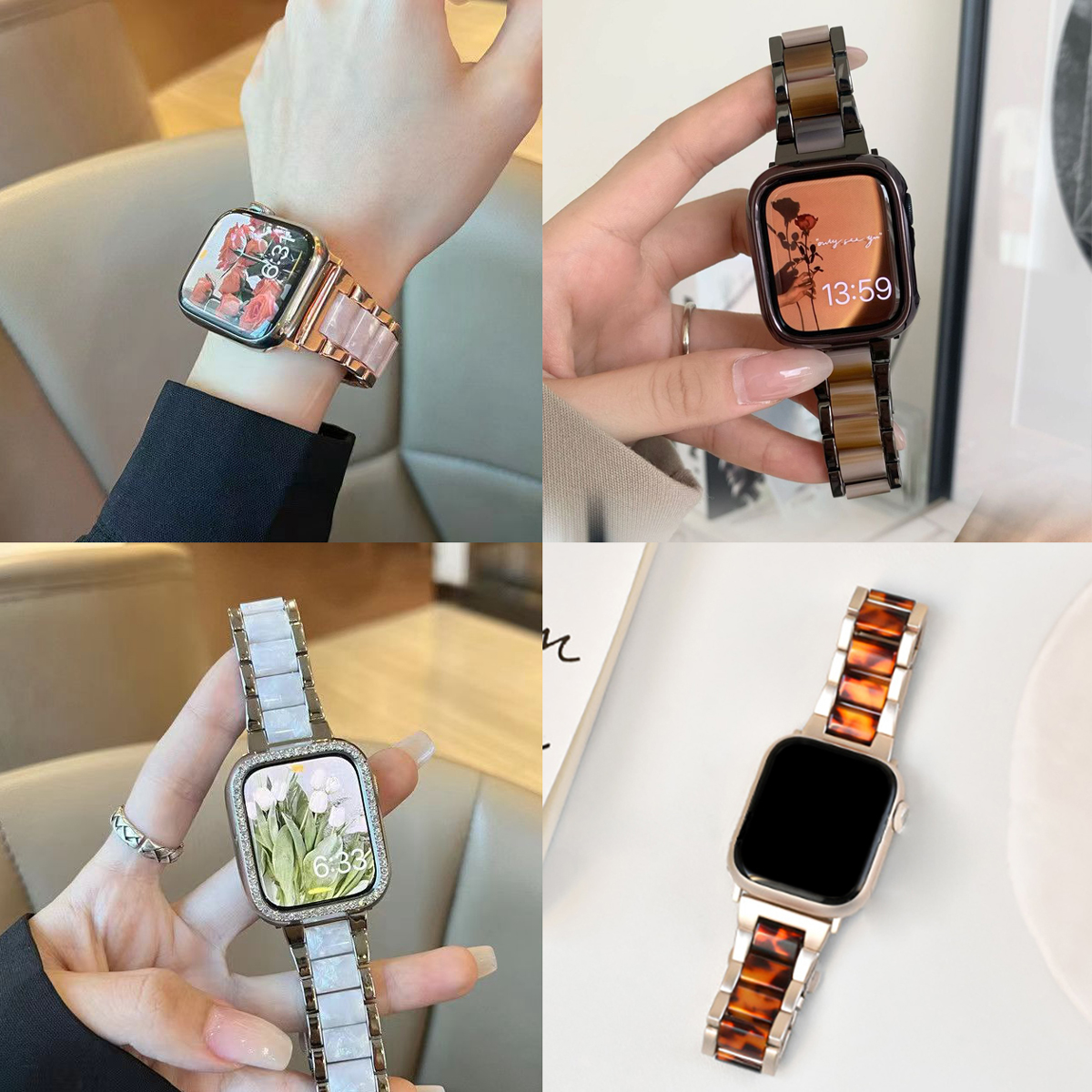 アップルウォッチ バンド ステンレス 軽量樹脂 apple watch スマートウォッチ ベルト applewatch べっこう　べっ甲 38 40 41 45 49mm appleウォッチ watchband12 |  | 04
