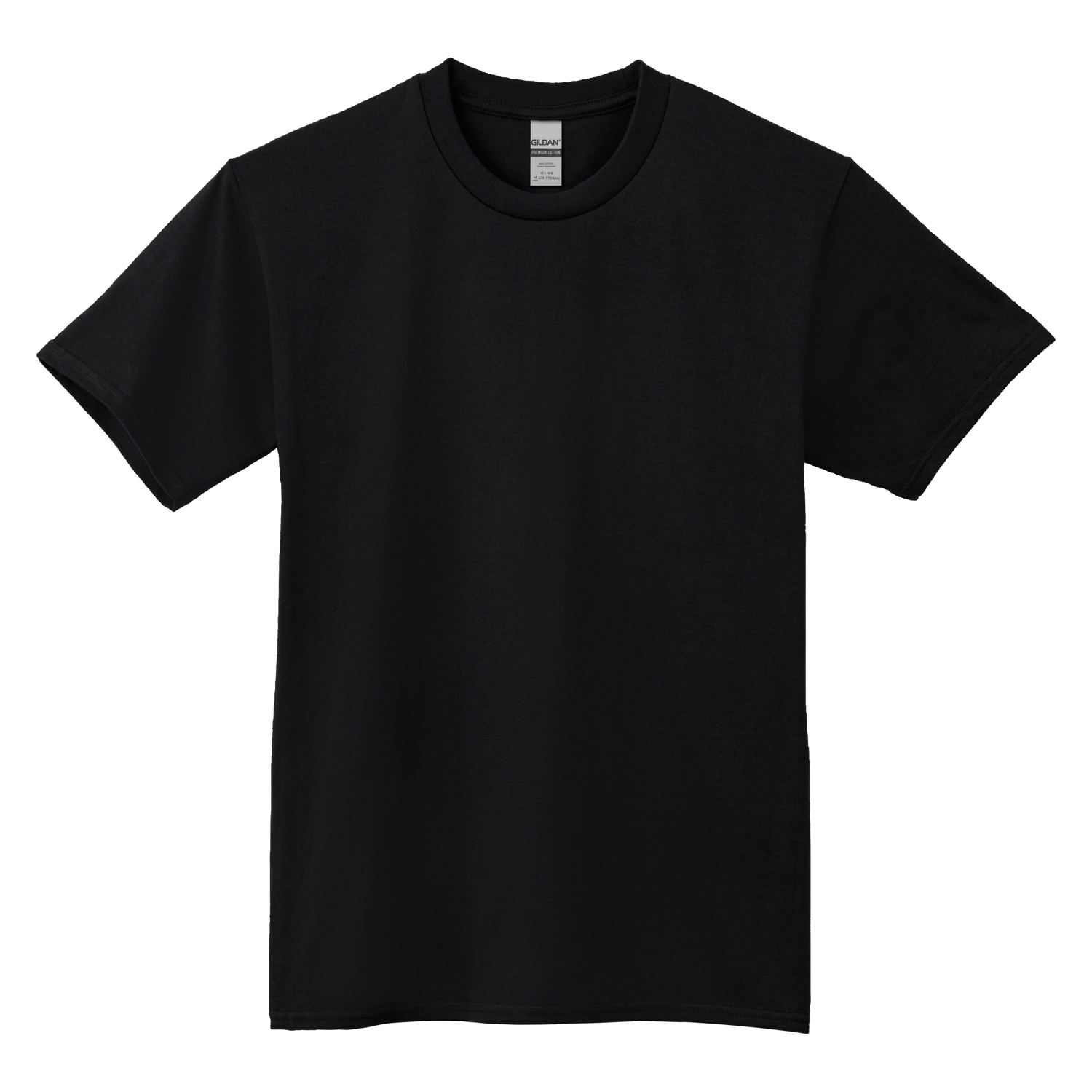 GILDAN（ギルダン）：5.3オンス プレミアムコットン ジャパンスペックTシャツ/ブラック/メンズXS〜XL/ファッション 無地  Tシャツ/1枚までメール便対応可