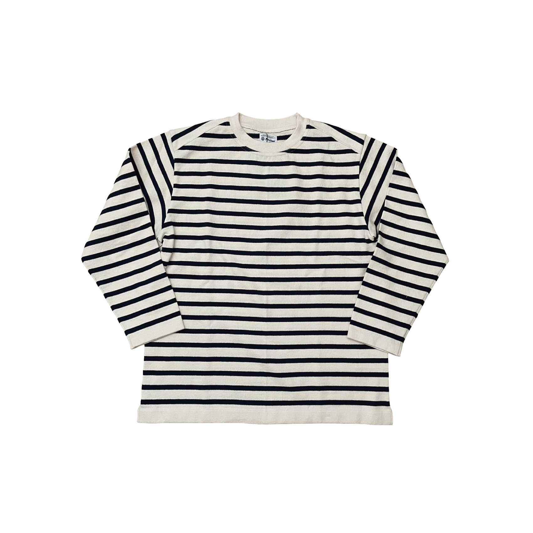 Yonetomi new basic バスクシャツ クルーネック バスクニット ボーダー WAVE COTTON BASQUE KNIT PULLOVER 米富繊維 日本製 メンズ レディース | Yonetomi NEW BASIC | 01