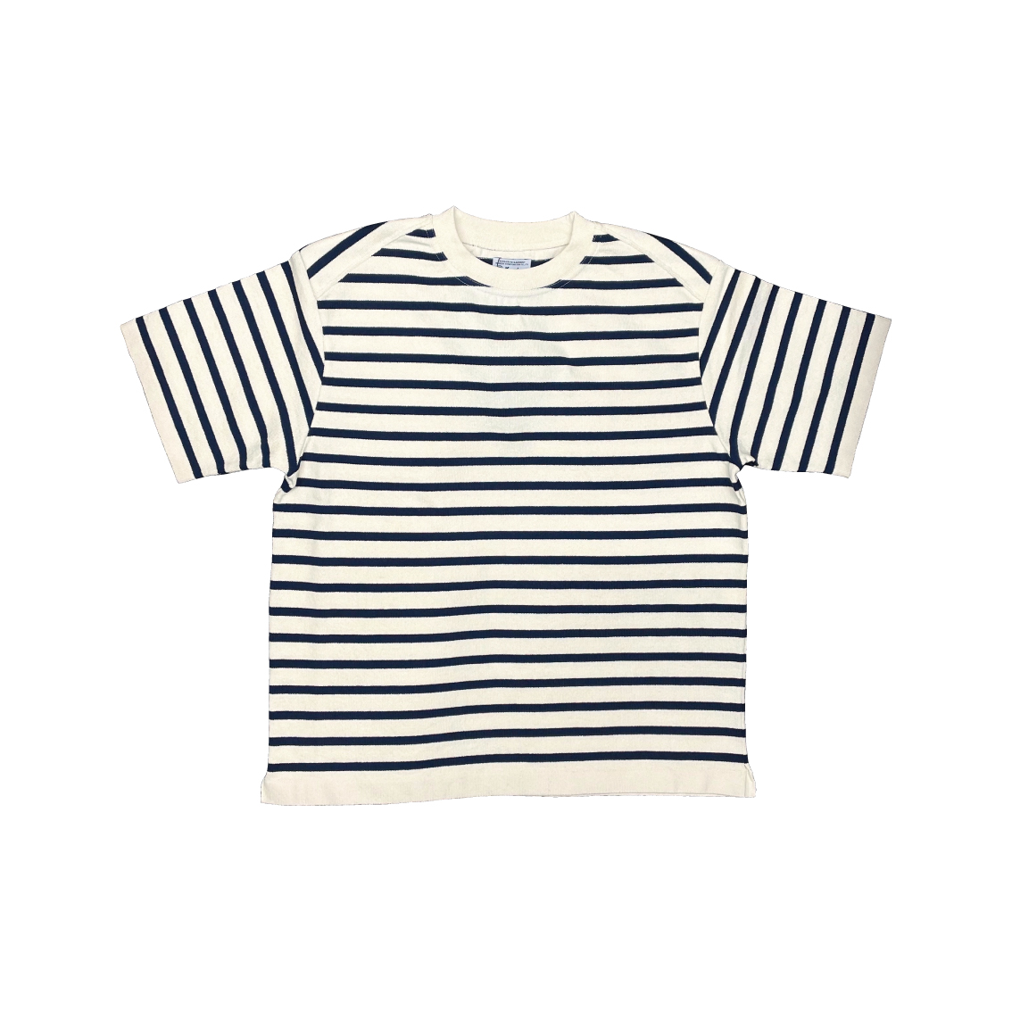 Yonetomi new basic バスクシャツ 半袖 クルーネック 丈夫 肉厚 バスクニット ボーダー WAVE COTTON BASQUE KNIT PULLOVER 米富繊維 日本製 メンズ レディース | Yonetomi NEW BASIC | 01