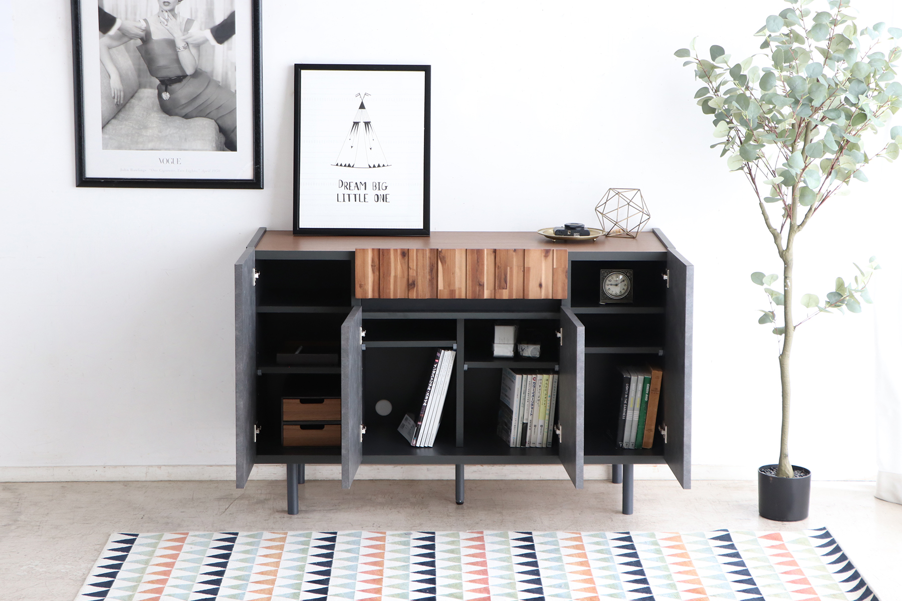 東馬（Tohma） サイドボード 収納家具 リビング収納 引き出し 扉