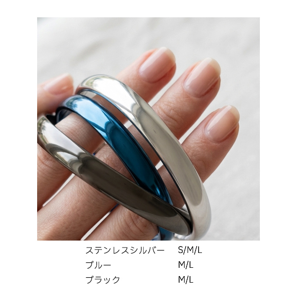 バングル シンプル 刻印無料 ステンレス 甲丸 7mm 幅広 太め バングル レディース 太い メンズ ブレスレット サージカルステンレス アクセサリー プレゼントの画像