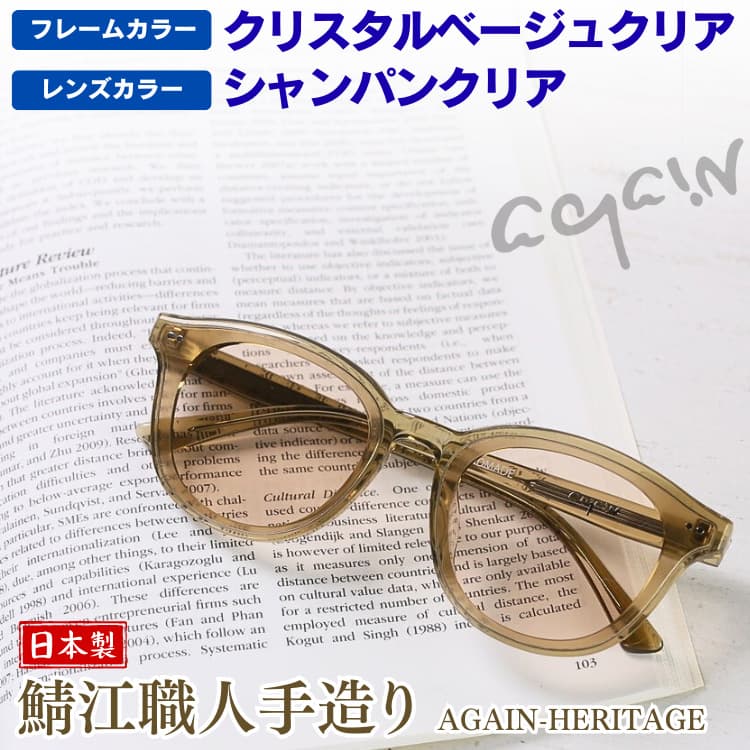 AGAINサングラスの20年超の歴史と信頼 最高峰2026年モデル AGAINサングラスHERITAGE(ヘリテージ)シリーズ鯖江製フラットレンズ CP11 爆買 | AGAIN | 01