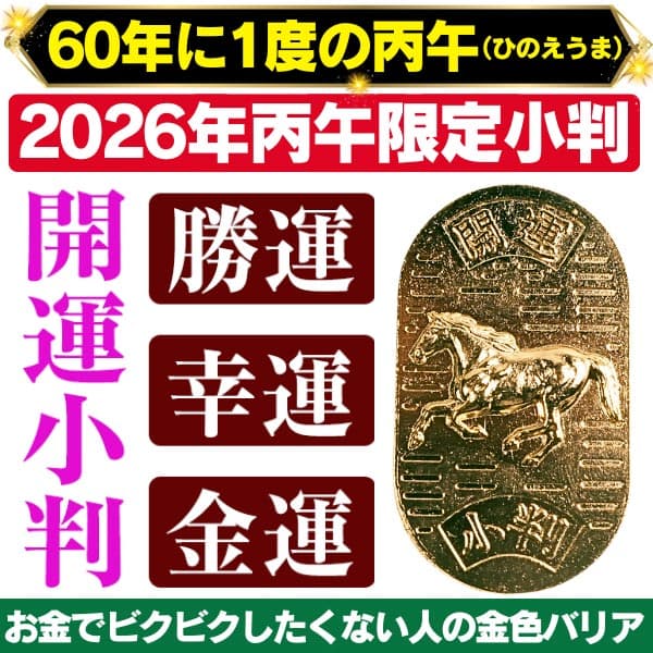 60年に1度の丙午記念限定 金の馬 開運 限定 小判 財布に入れる お守り