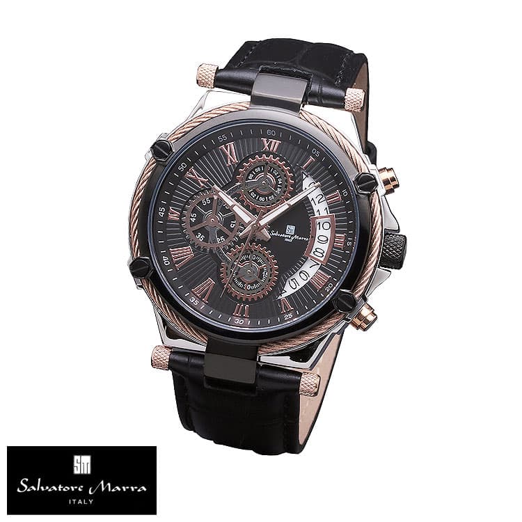 時計　有名イタリーブランド Salvatore Marra 腕時計 クロノグラフ 安心日本製クオーツ メンズ 腕時計 レディース 腕時計｜again｜02
