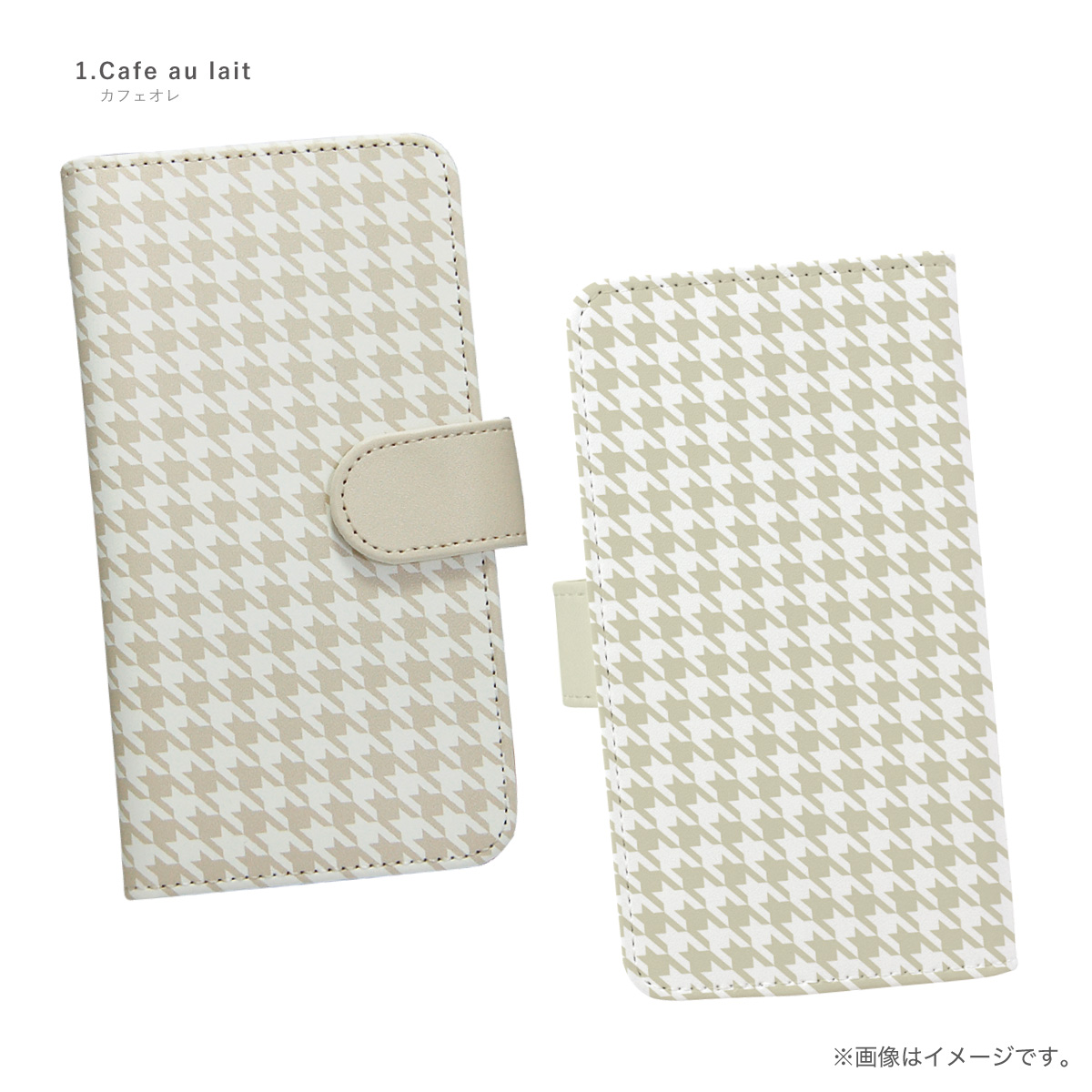 iPhone 14 スマホケース 手帳型ケース 千鳥柄 格子柄｜agent-n｜02
